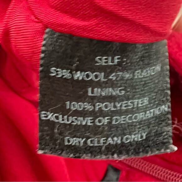 White House Black Market red wool blend straight pencil skirt size 00 B102 - Picture 3 of 4